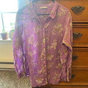 Old Navy Light Floral Button Down